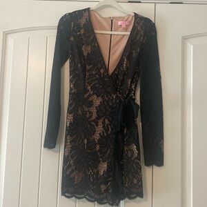 Lilly Pulitzer onyx black lace romper size XXS